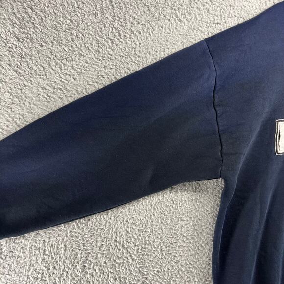 Vintage New York Sweatshirt Men's Large Blue Crewneck Embroidered Distressed 90s - Picture 7 of 13